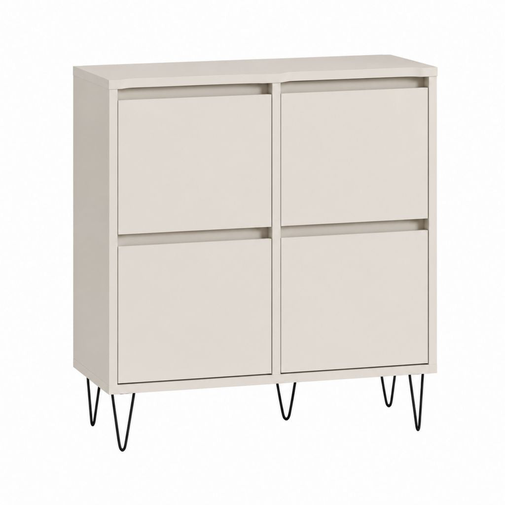 Buffet de rangement rectangulaire beige en panneaux de particules 80 x 40 x 100 cm